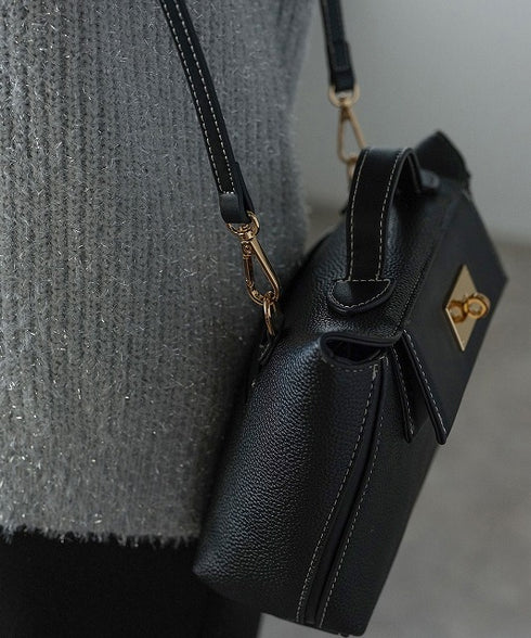 2WAYターンロックミニショルダーハンドバッグ 12-1174